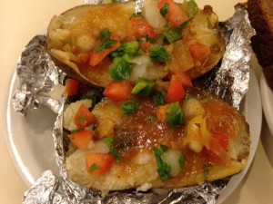 Baked Potato with vegetable soup